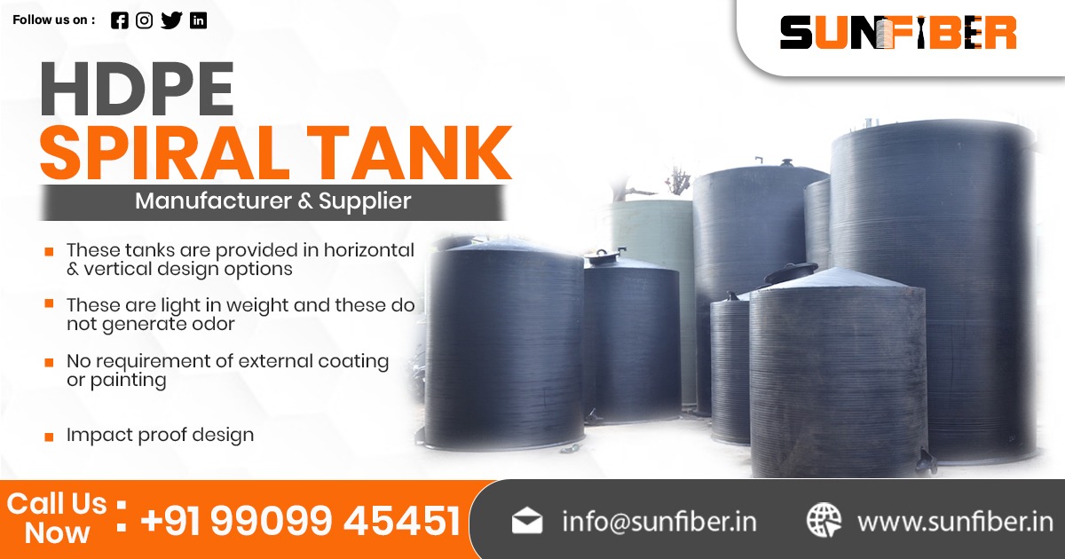 Supplier of HDPE Spiral Tank