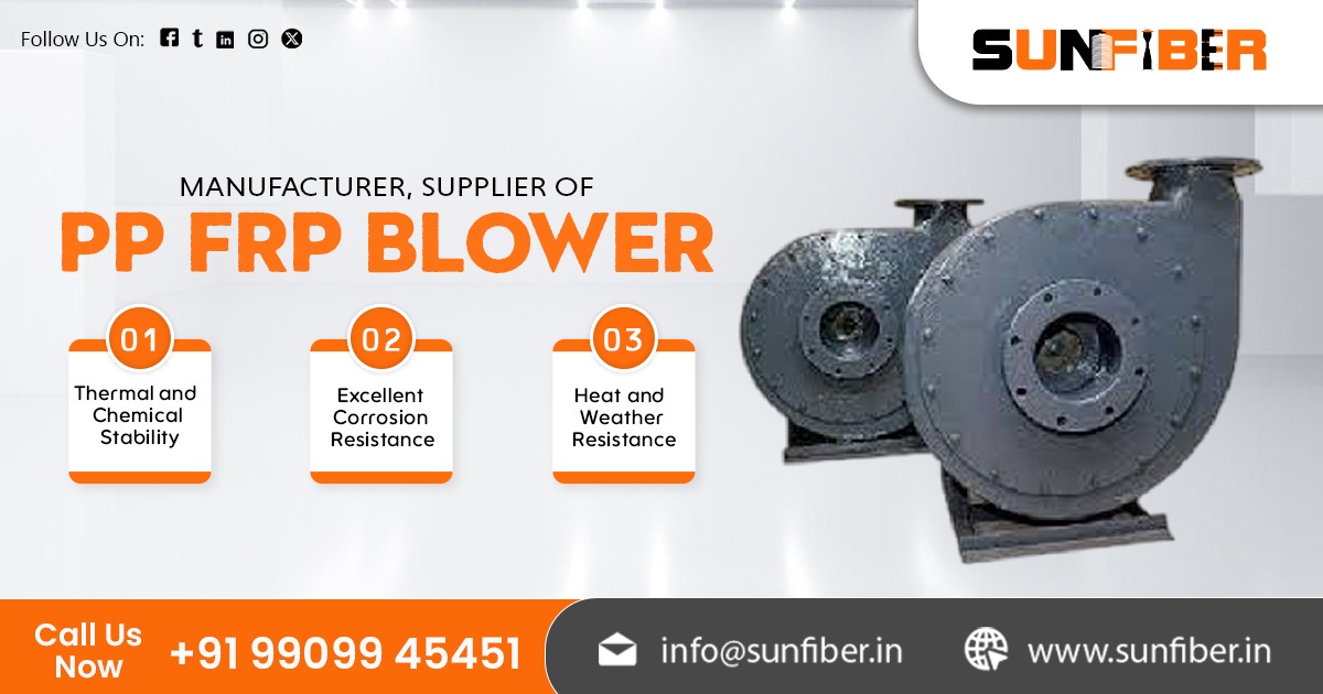 Leading Supplier Of PP FRP Blower in India