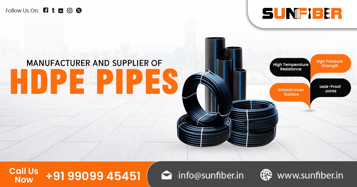 High Density Polyethylene (HDPE) Pipe manufacturer in Ahmedabad Gujarat India by Sunfiber