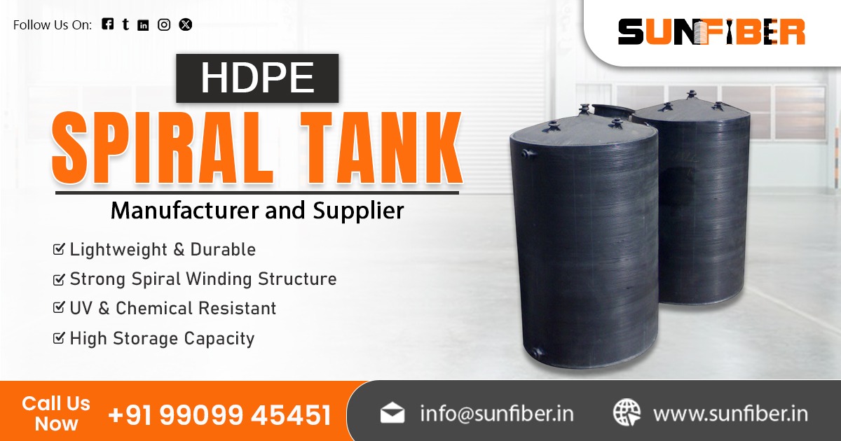 Industrial HDPE Spiral Tank Manufacturers India | Sunfiber