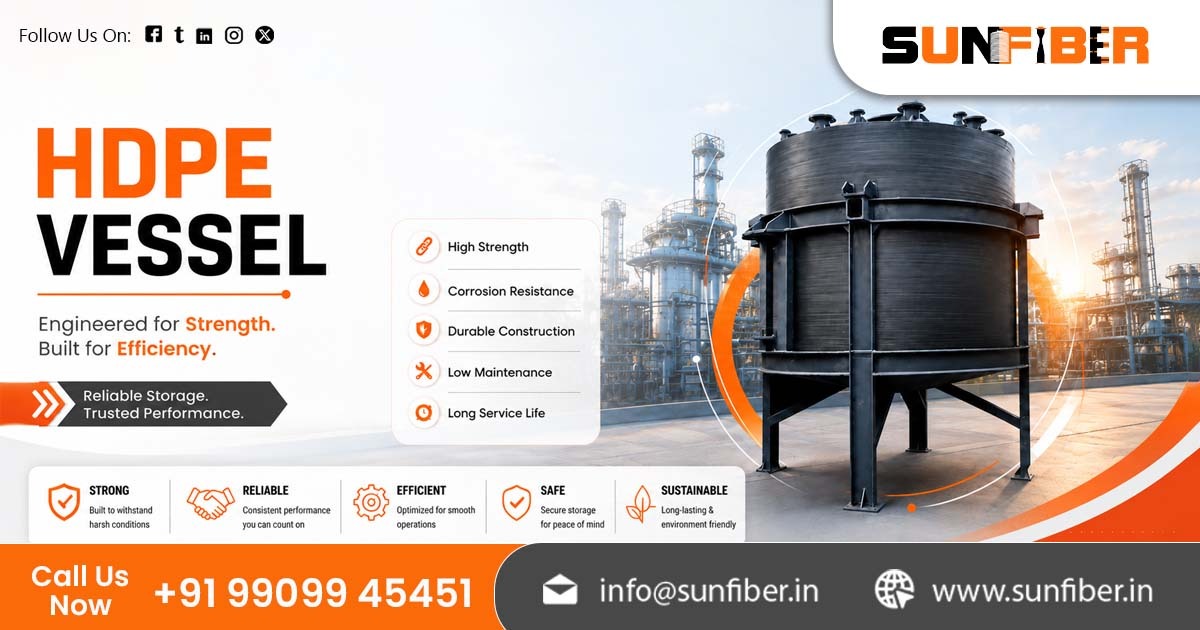 Heavy Duty HDPE Vessel Supplier in India | Sunfiber